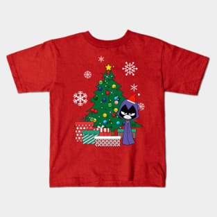 Teen Titans Raven Around The Christmas Tree Kids T-Shirt